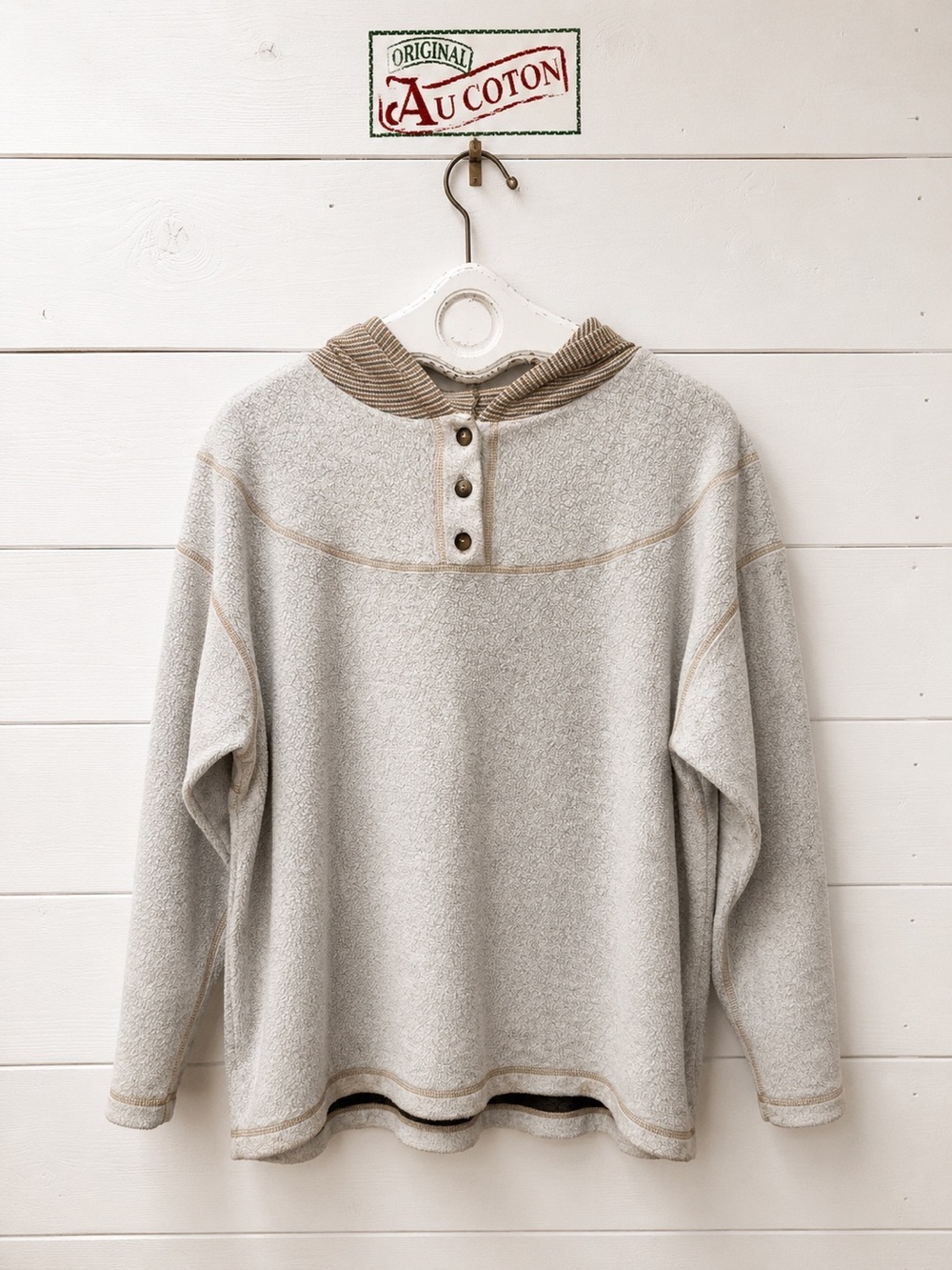 Au Coton Hooded Pullover – Unisex One Size – Made in Canada